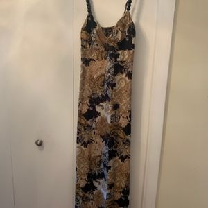 Essentials by Milano multi brown/black maxi dress, size M